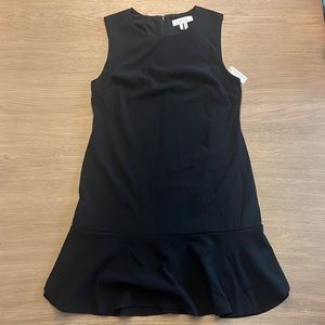 LARK & RO - Black Sleeveless Ruffle Hem Shift Dress